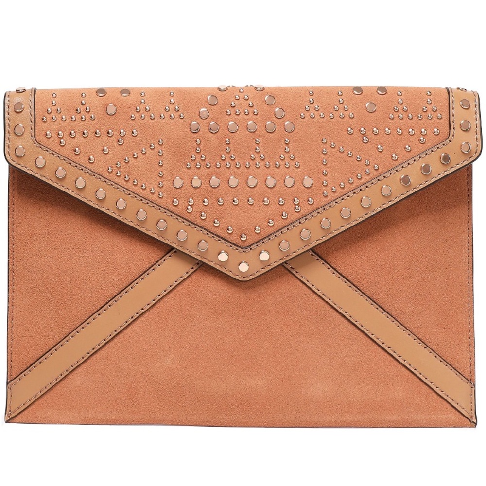 NWT Rebecca Minkoff Studded Suede Envelope Clutch